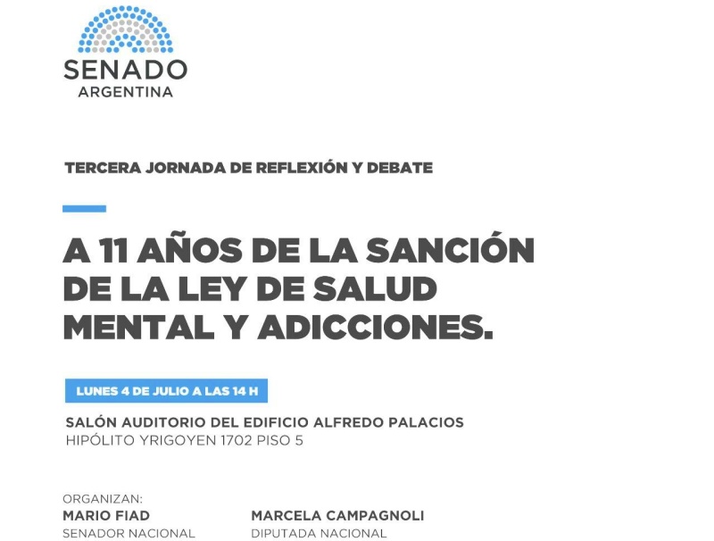 Tercera jornada de Salud Mental en el Senado